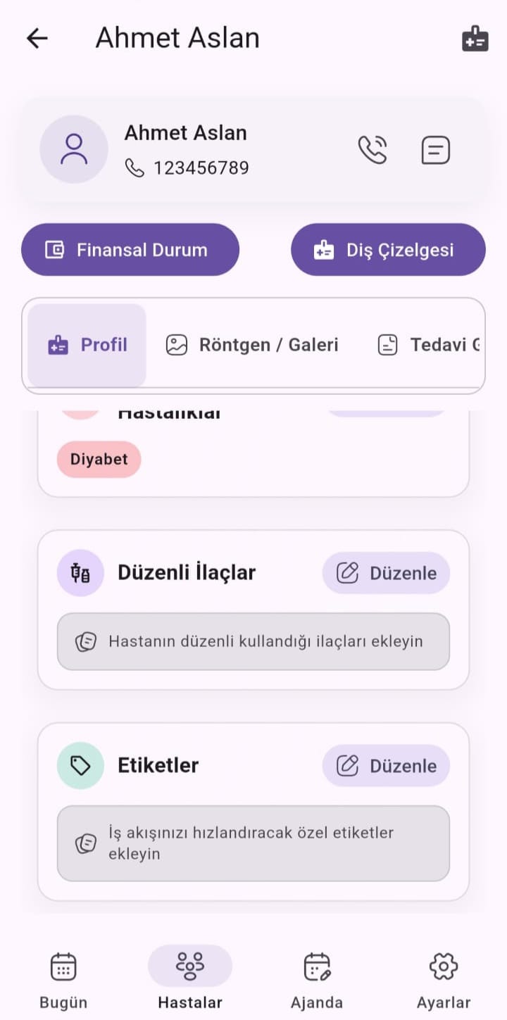 Hasta Detay ekranı